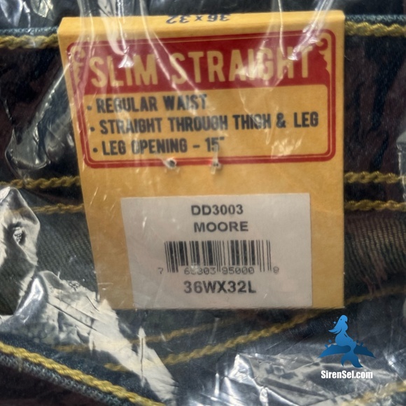 1118 NWT Devil-Dog Dungarees Slim Straight Jeans -  Size 36Wx32L - Blue - Moore - Picture 11 of 12